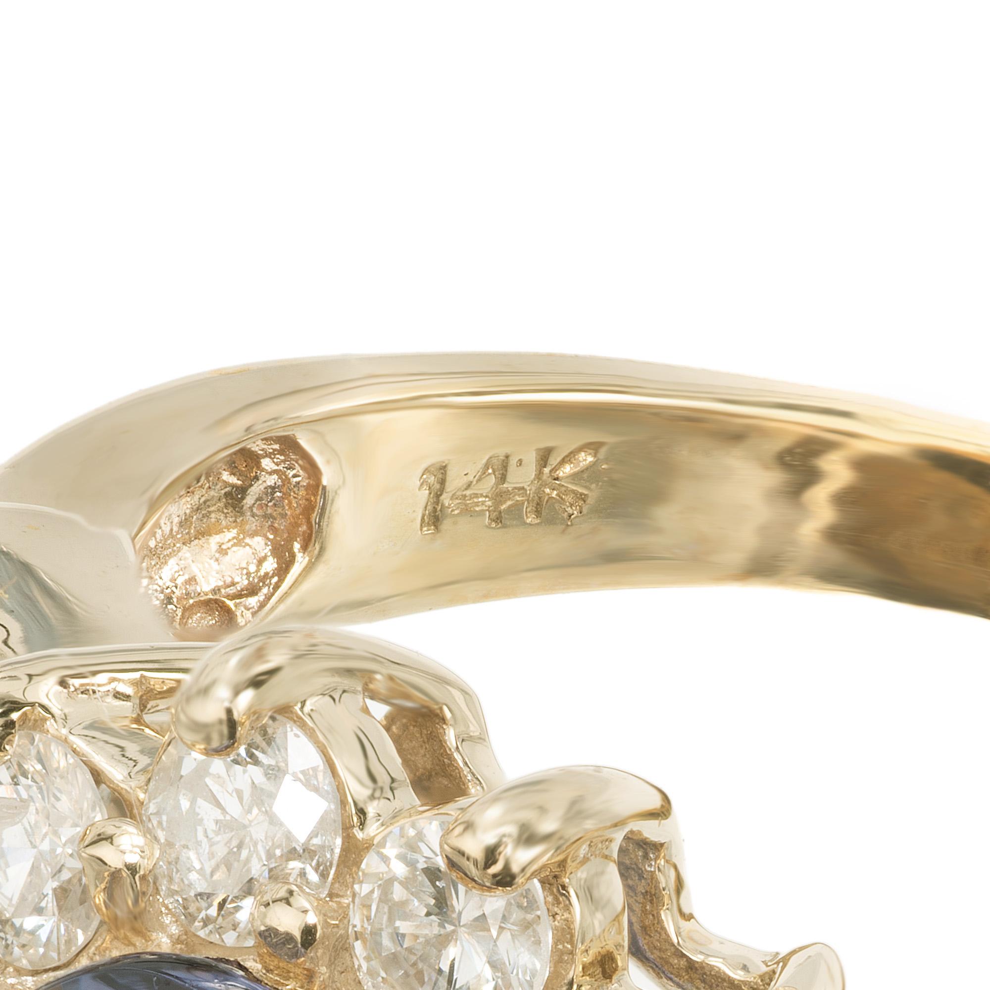 Bague de fiançailles en or avec tanzanite ovale de 1,57 carat et diamants certifiés GIA en vente 3