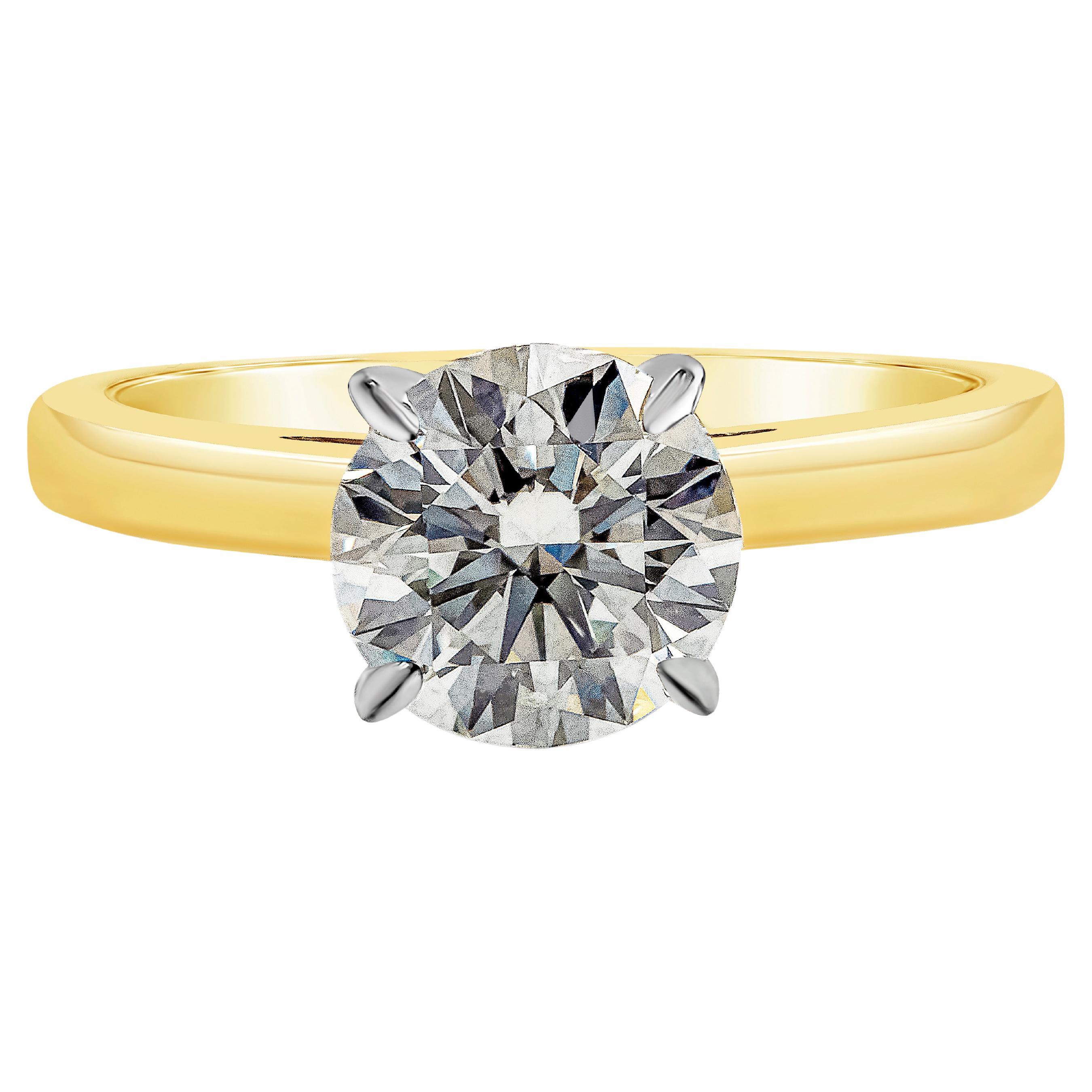 GIA Certified 1.57 Carat Round Diamond Solitaire Engagement Ring