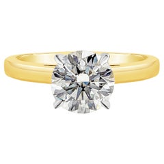 GIA Certified 1.57 Carats Round Brilliant Cut Diamond Solitaire Engagement Ring