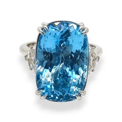 GIA zertifiziert 15,73 Karat Aquamarin Fancy Diamond Weißgold Ring
