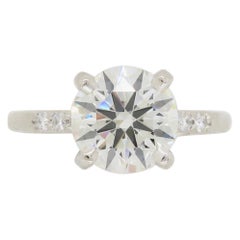 GIA Certified 1.57 Carat Round Brilliant Cut Diamond in Platinum