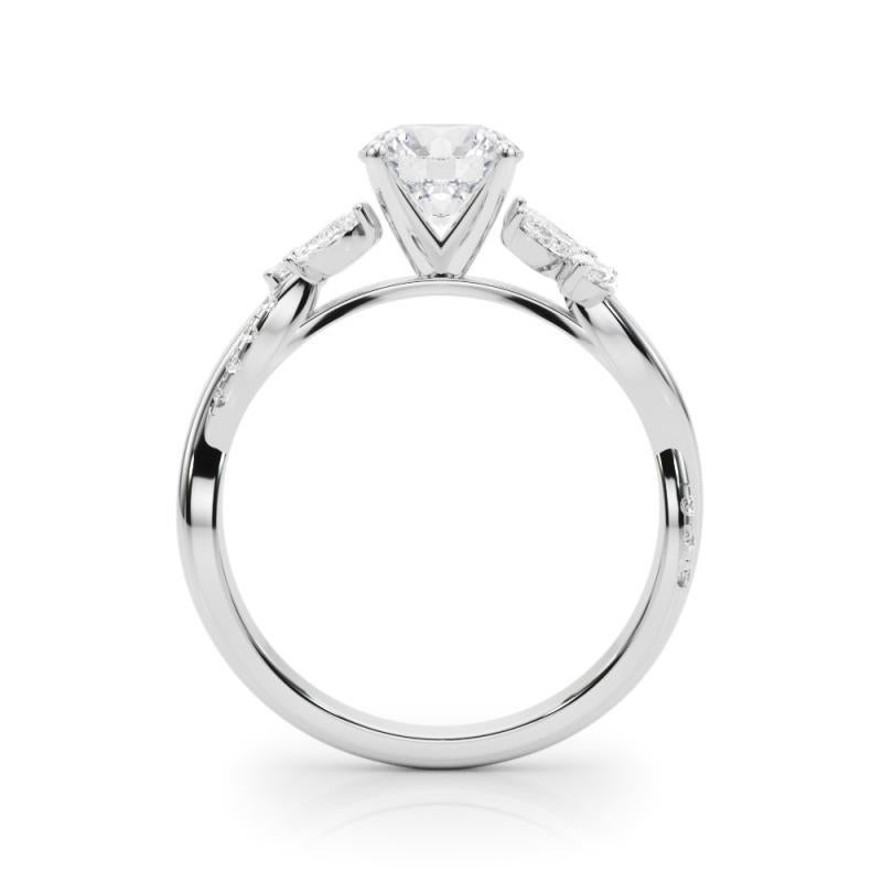 Bague diamant en platine certifiée GIA 1,57ct Round Entwined Garden Flower Vine en vente 1
