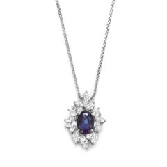 GIA Certified 1.58 Carat Brazil Alexandrite & Diamond Pendant Made in Platinum