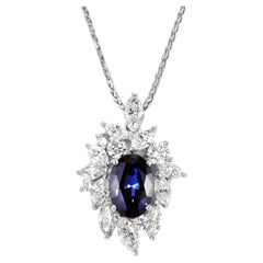 Ciondolo con alessandrite brasiliana e diamante certificato GIA da 1,58 carati in platino