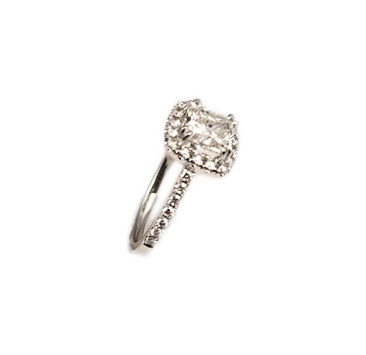 Cushion Cut GIA Certified 1.58 Carat Cushion Brilliant Diamond Engagement Ring