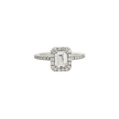 GIA Certified Natural Emerald Cut Diamond Platinum Engagement Ring In Stock