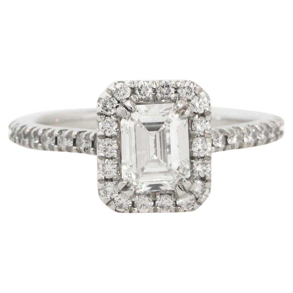 GIA Certified Natural Emerald Cut Diamond Platinum Engagement Ring In Stock