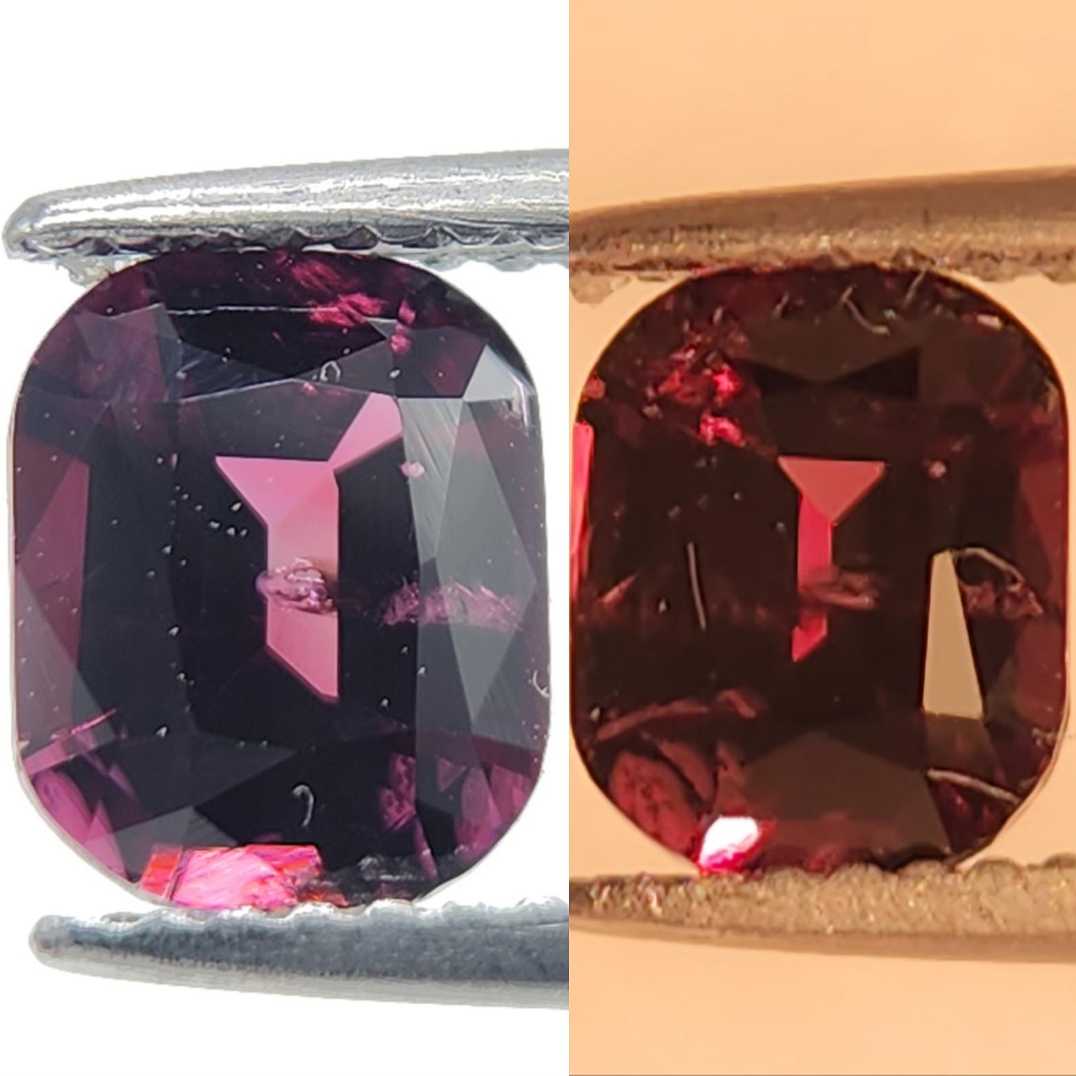 This pretty Purple-Red spinel Mix cut , weighs 1.58 carats and would make a beautiful 3-stone ring, though its shape lends itself to a variety of possibilities! It measures 7.60 x 6.17 x 4.14 millimeters, is eye clean, brilliant, and well-faceted,
