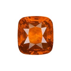 GIA Certified 15.89 Carat Cushion Cut Orange Sapphire