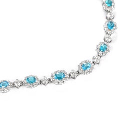 GIA Certified 1.59 Carat Brazilian Paraiba and Diamond Bracelet Made in Platinum