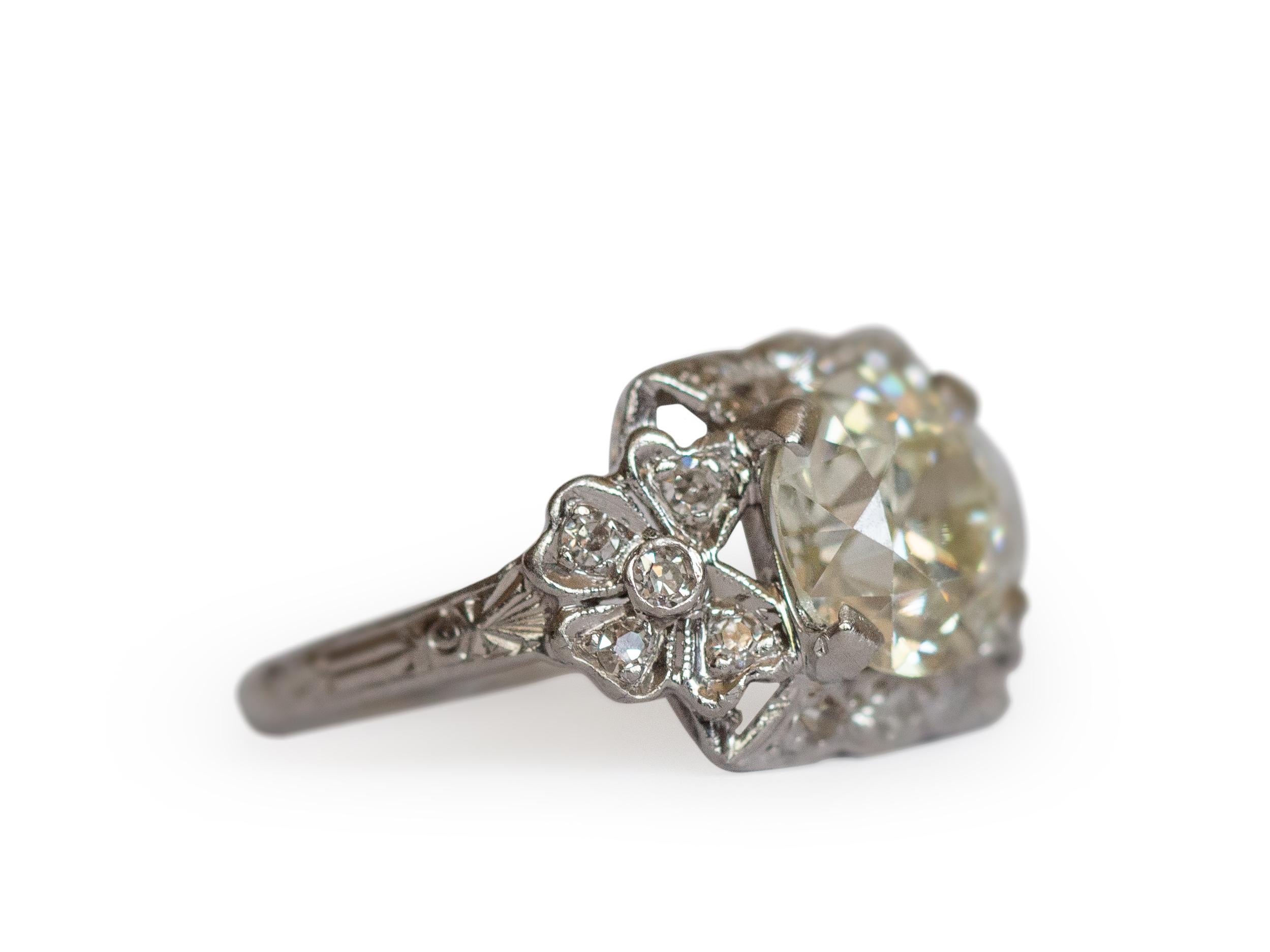 Edoardiano Anello di fidanzamento in platino con diamante certificato GIA da 1.68 carati in vendita