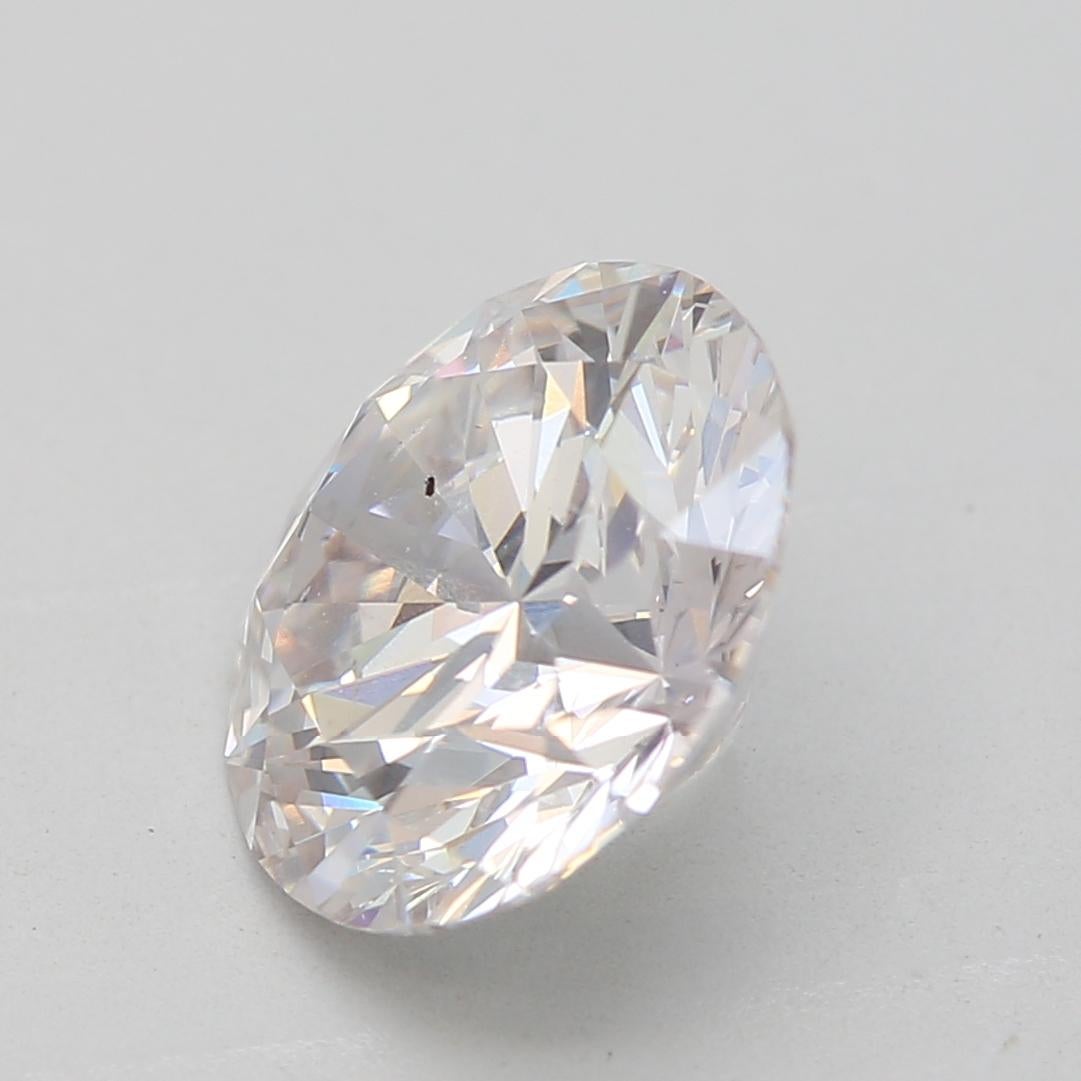 Round Cut GIA Certified 1.59 Carat Faint Pinkish Brown SI1 Clarity Diamond