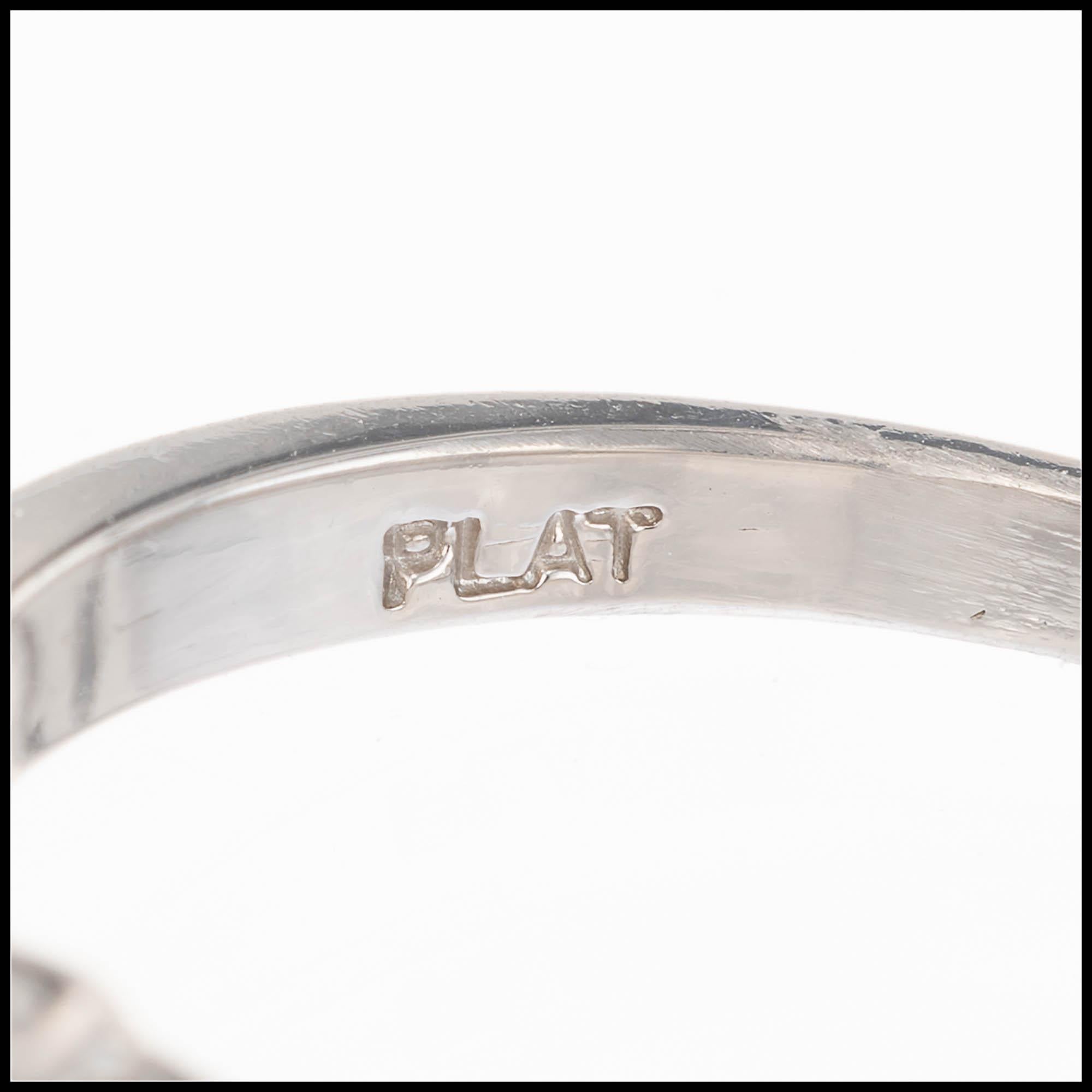 GIA Certified 1.59 Carat Sapphire Diamond Platinum Engagement Ring 1