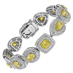 GIA Certified 15.94 Carat Natural Yellow Diamond Bracelet
