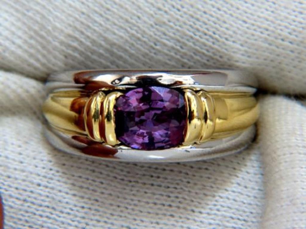 No Heat Pinkish Purple Vivid

GIA Certified 1.53ct. Natural sapphire ring.

Vivid Pink Purple color

Clean, VS clarity.

Oval full cut

8.64 X 6.46 X 3.52mm

Report: 5172412996

No Indications of heating 

18kt. yellow gold & Platinum

19.4