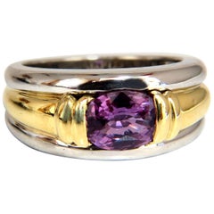 GIA Certified 1.59ct Pink Purple Natural No heat Sapphire Ring 18kt & Platinum