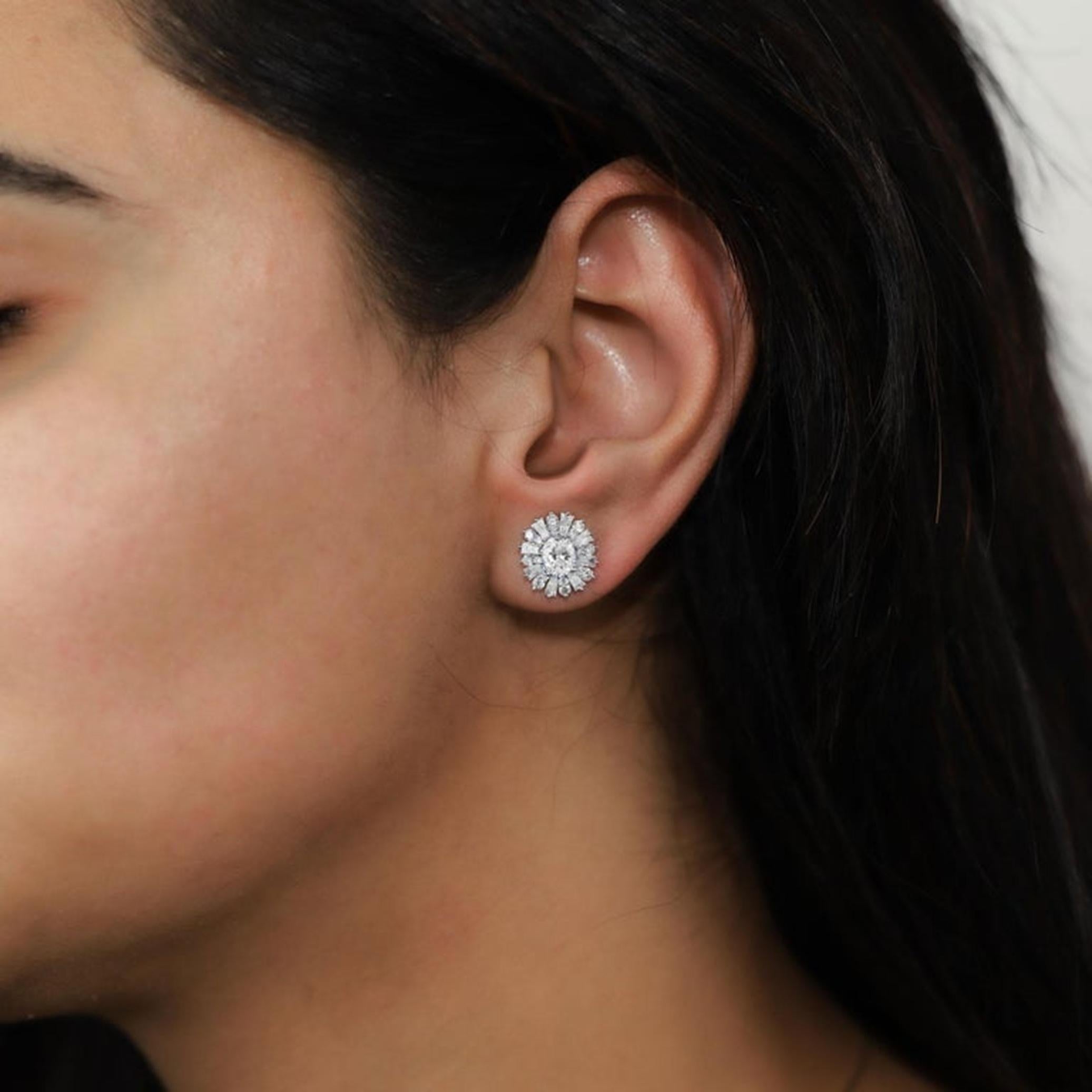 Boucles d'oreilles halo en or blanc 18 carats avec diamant ovale certifié GIA de 1,5 ct - Radiant en vente 5