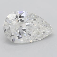 GIA Certified 1.5ct Pear Diamond Halo White Gold Pendant Necklace