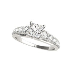 GIA Certified 1.5ct Princess Solitaire Trellis Cathedral Platinum Diamond Ring