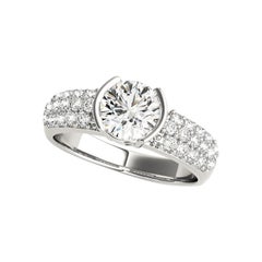 Anello con diamante solitario moderno con mezzo castone e certificato GIA da 1,5 carati