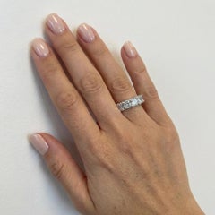 GIA zertifiziert 16 Karat Kissenschliff Diamant Platin Eternity Band I FLAWLESS VS2