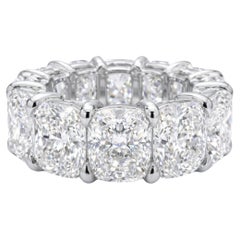 GIA zertifiziert 16 Karat Kissenschliff Diamant Platin Eternity Band I FLAWLESS VS2