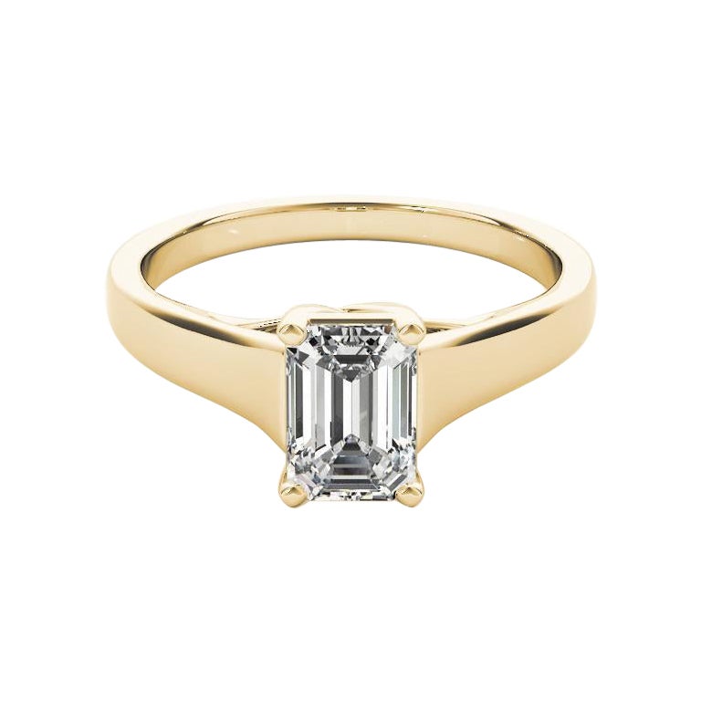 GIA Certified 1.6 Carat Entwined Prong Cathedral Emerald Diamond Ring