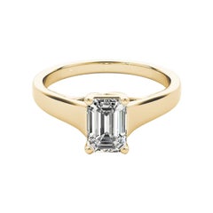 GIA Certified 1.6 Carat Entwined Prong Cathedral Emerald Diamond Ring