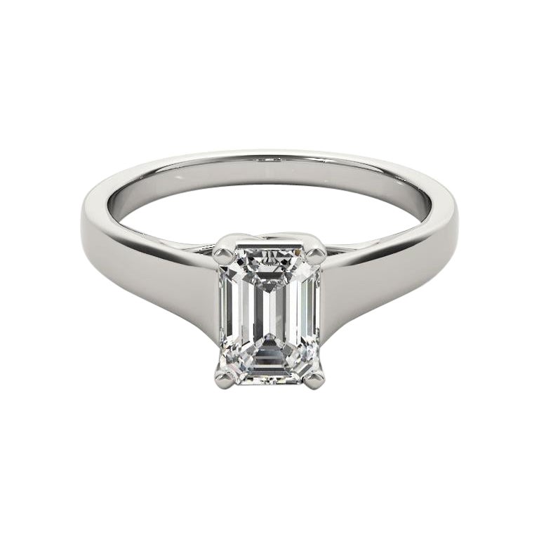 GIA Certified 1.6 Carat Entwined Prong Cathedral Emerald Diamond Ring