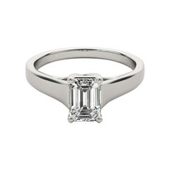 GIA Certified 1.6 Carat Entwined Prong Cathedral Emerald Diamond Ring