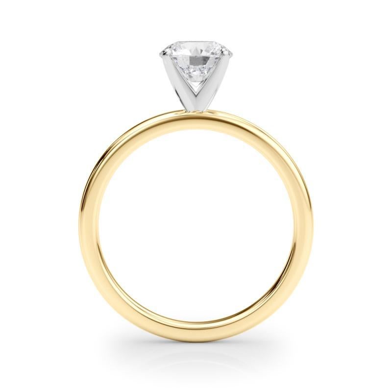 Anello con diamante rotondo solitario a quattro punte in oro giallo certificato GIA da 1,6 carati In condizioni Nuovo in vendita a New York, NY