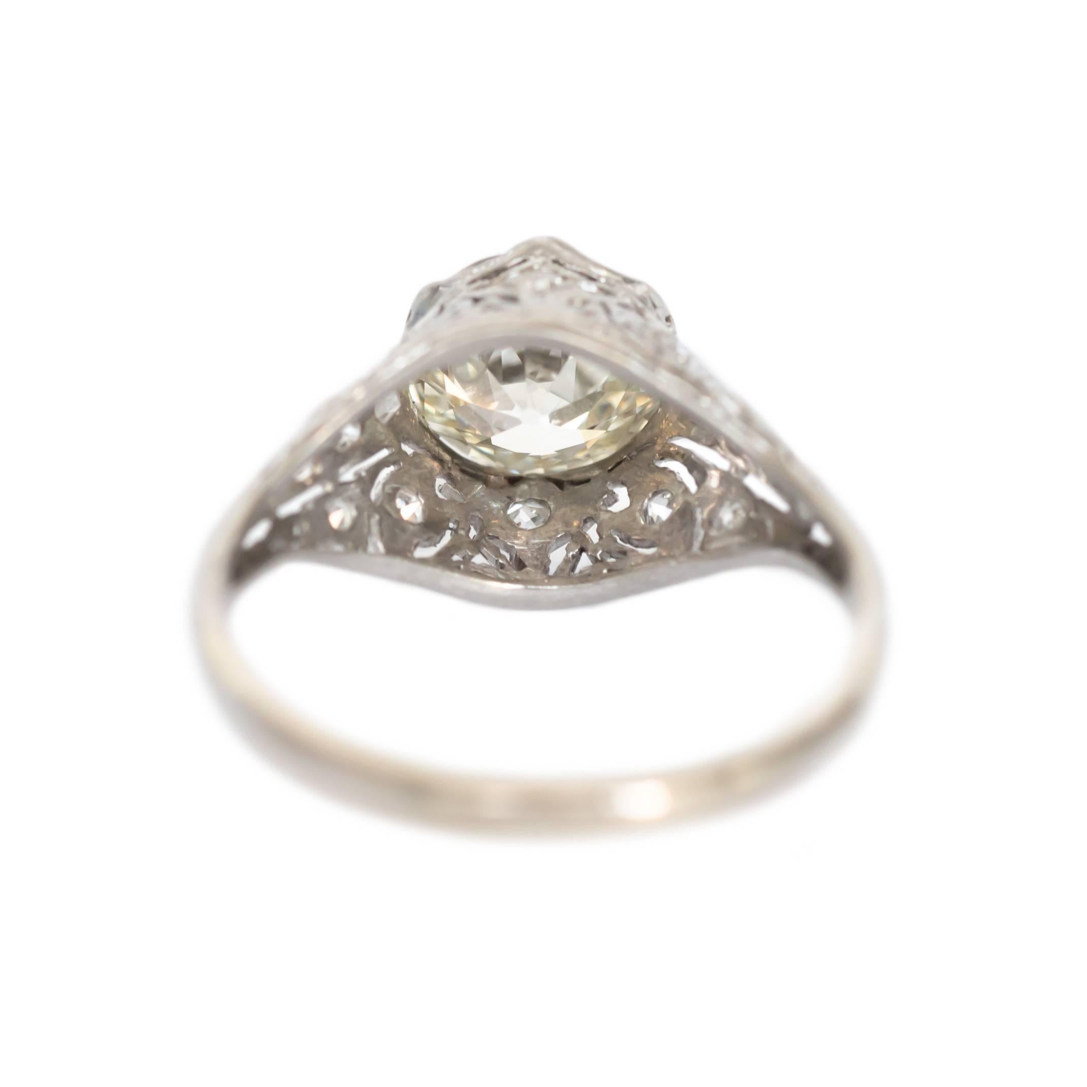 GIA Certified 1.60 Carat Diamond Platinum Engagement Ring In Excellent Condition In Atlanta, GA