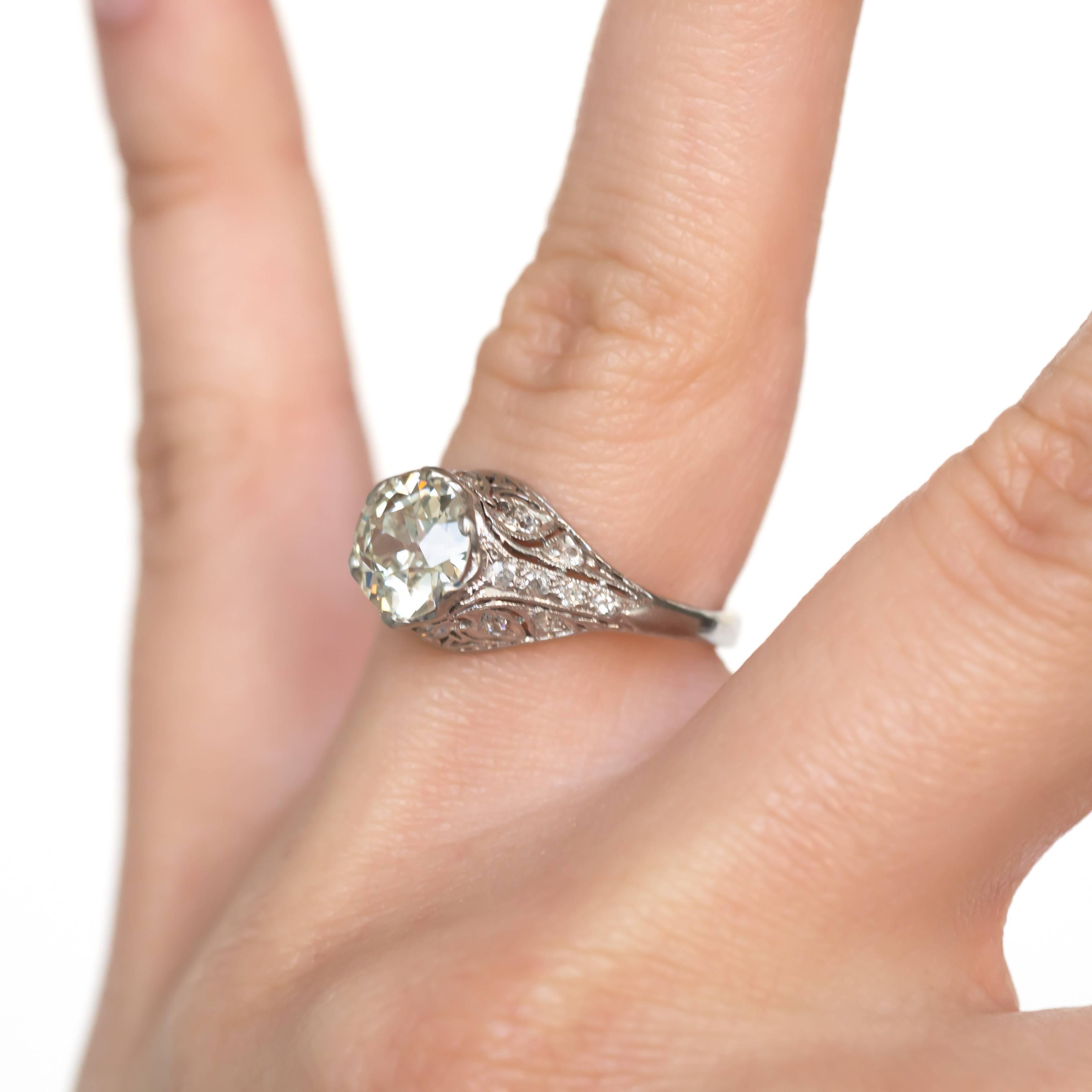GIA Certified 1.60 Carat Diamond Platinum Engagement Ring 1