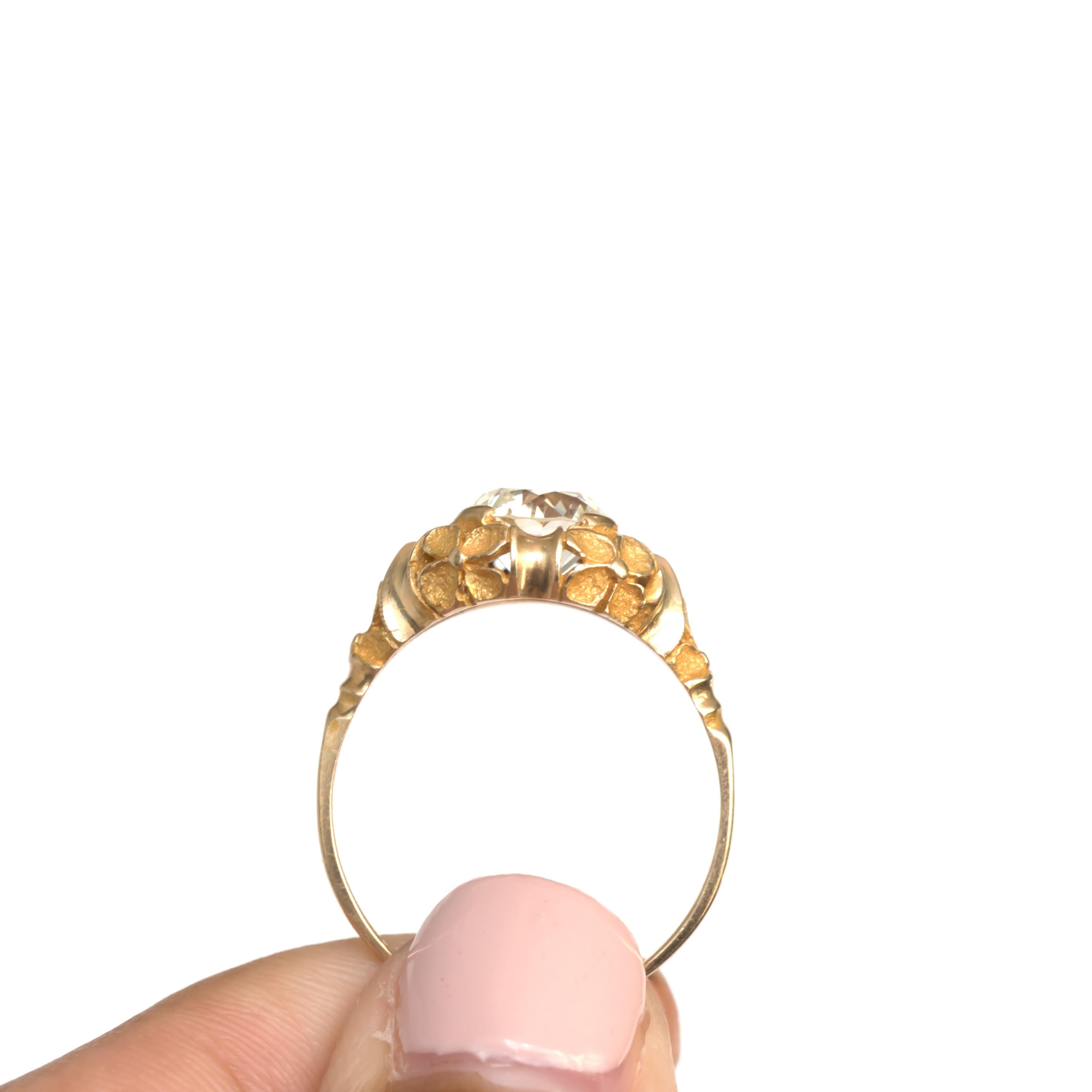 GIA Certified 1.60 Carat Diamond Yellow Gold Engagement Ring In Good Condition For Sale In Atlanta, GA