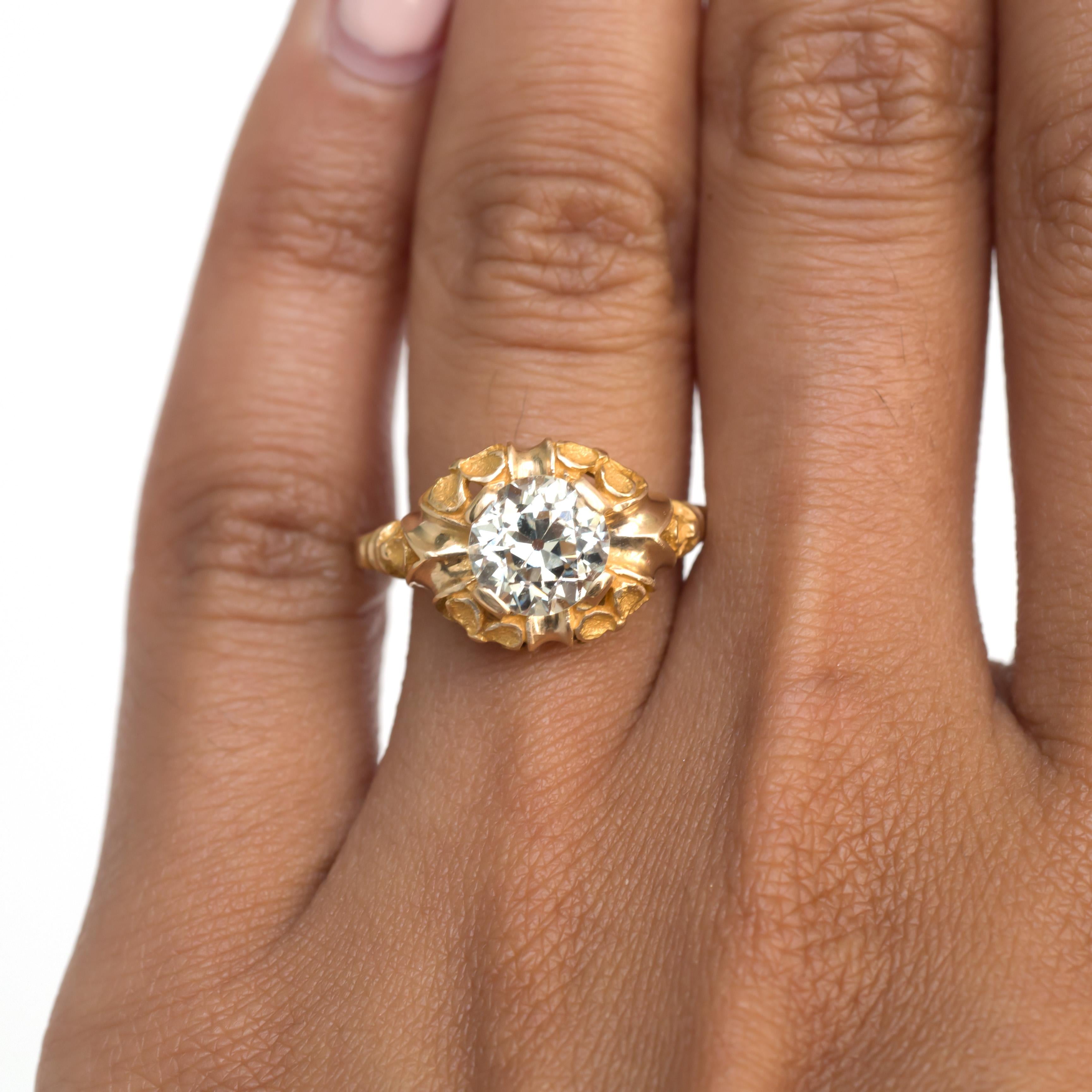 Bague de fiançailles en or jaune avec diamants de 1,60 carat certifiés GIA en vente 1