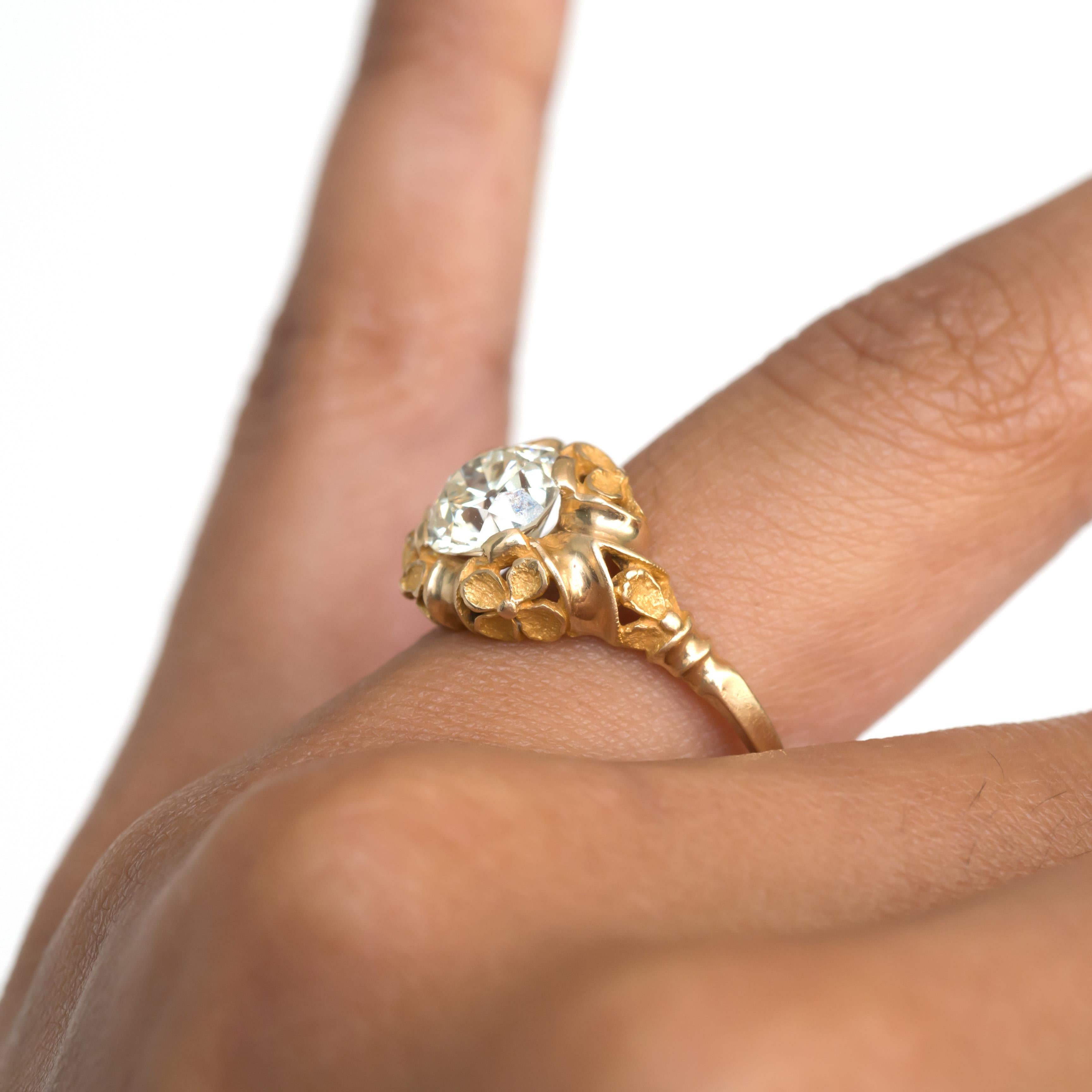 Bague de fiançailles en or jaune avec diamants de 1,60 carat certifiés GIA en vente 2
