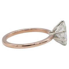 GIA Certified 1.60 Carat I SI1 Oval Natural Diamond Rose Gold Engagement Ring