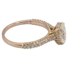 GIA-zertifizierter 1,60 Karat K SI1 ovaler Naturdiamanten-Verlobungsring aus Roségold