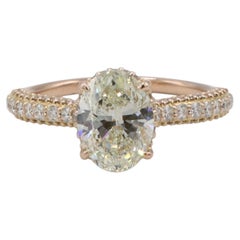 GIA-zertifizierter 1,60 Karat K SI1 ovaler Naturdiamanten-Verlobungsring aus Roségold