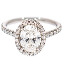 GIA Certified 1.60 Carat Oval Cut Diamond Engagement Ring