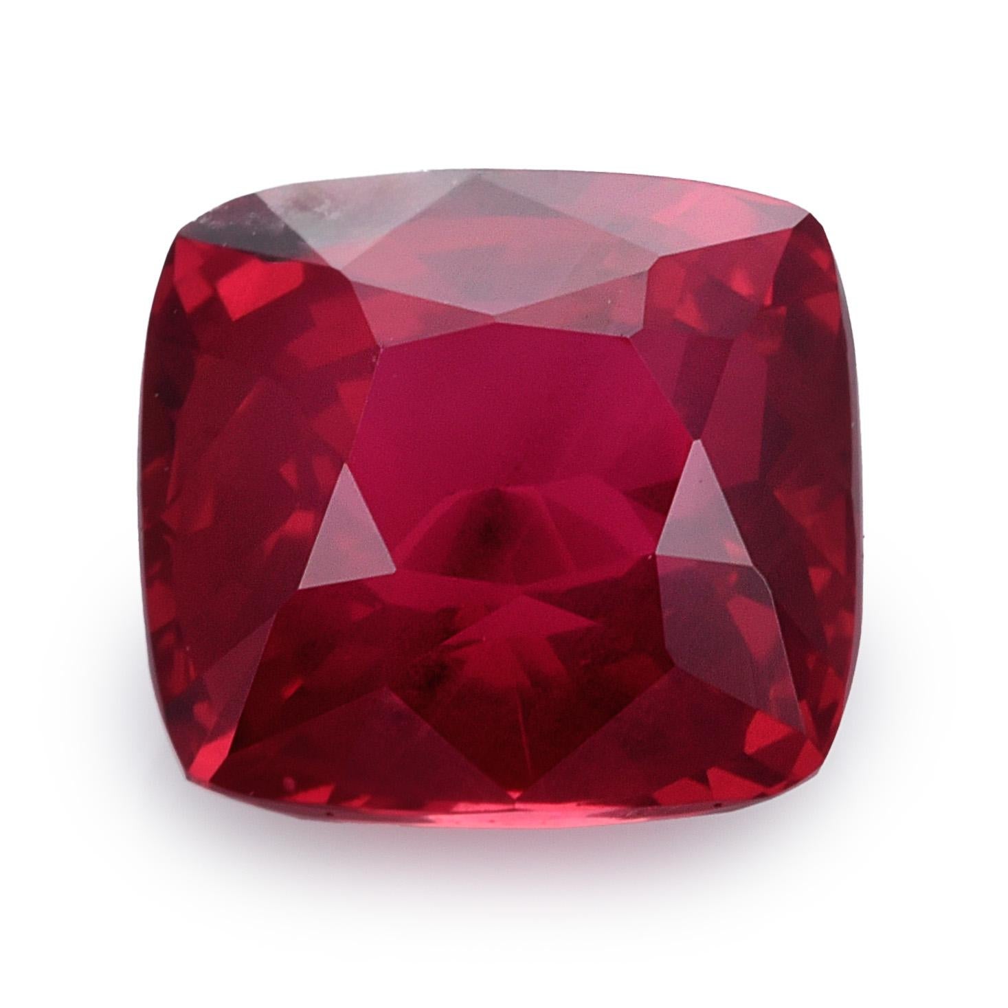 Women's or Men's GIA Certified 1.60 Carats Unheated Mozambique Ruby For Sale