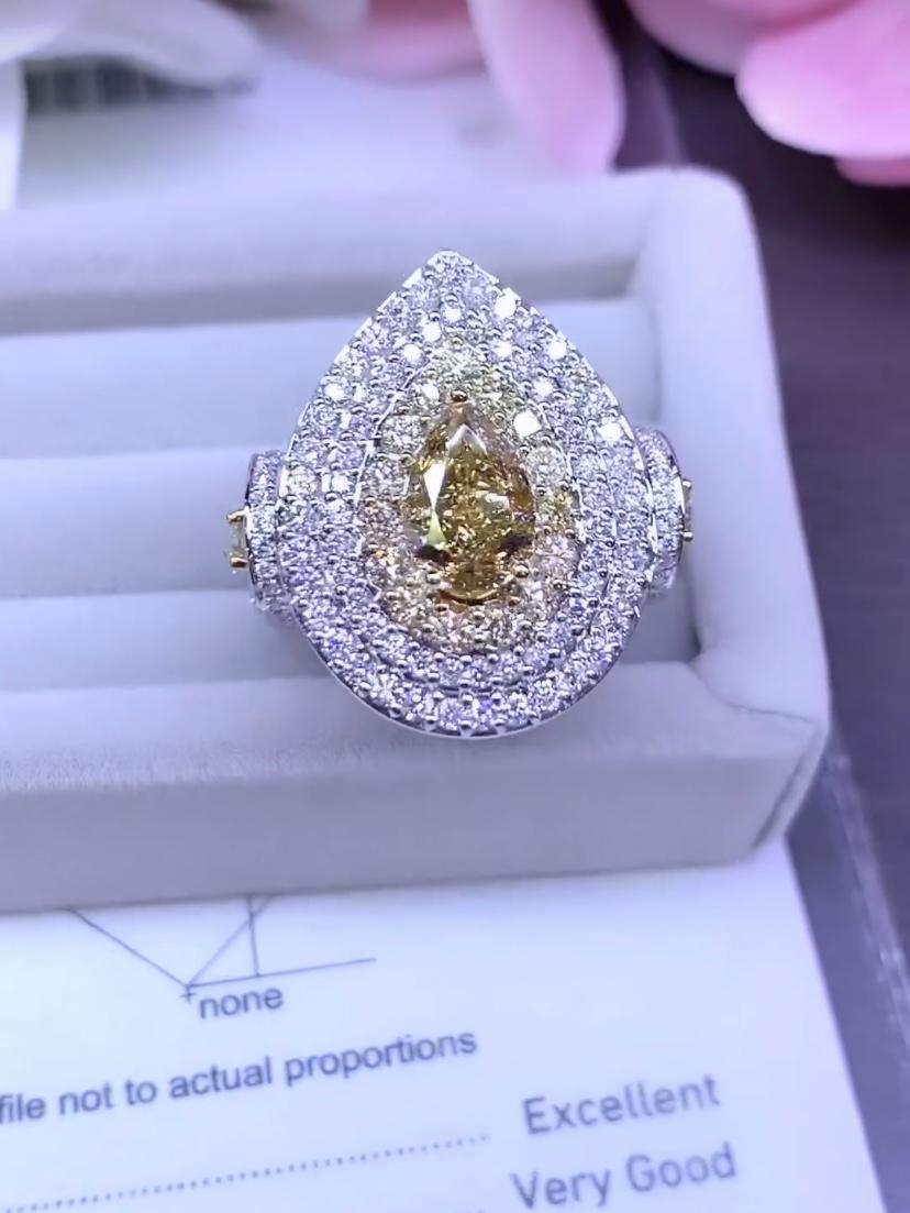 An exquisite Fancy Diamond with their vibrant and intense color, are extremely rare and prized for their unique beauty.
The array of very fancy yellow diamond creates a sparkling and radiant piece of jewelry that is sure to catch the eye and make a