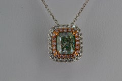GIA Certified 1.60 Radiant Natural Light Green GIA VS2 Diamond Convertible Ring