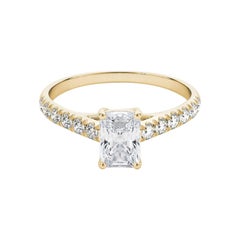 Bague à diamant certifié GIA 1.60ct Radiant Pave Trellis Entwined Prong