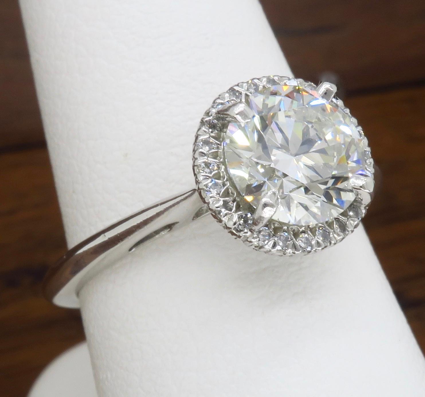 GIA Certified 1.52 Carat VVS1 Diamond Halo Engagement Ring 4