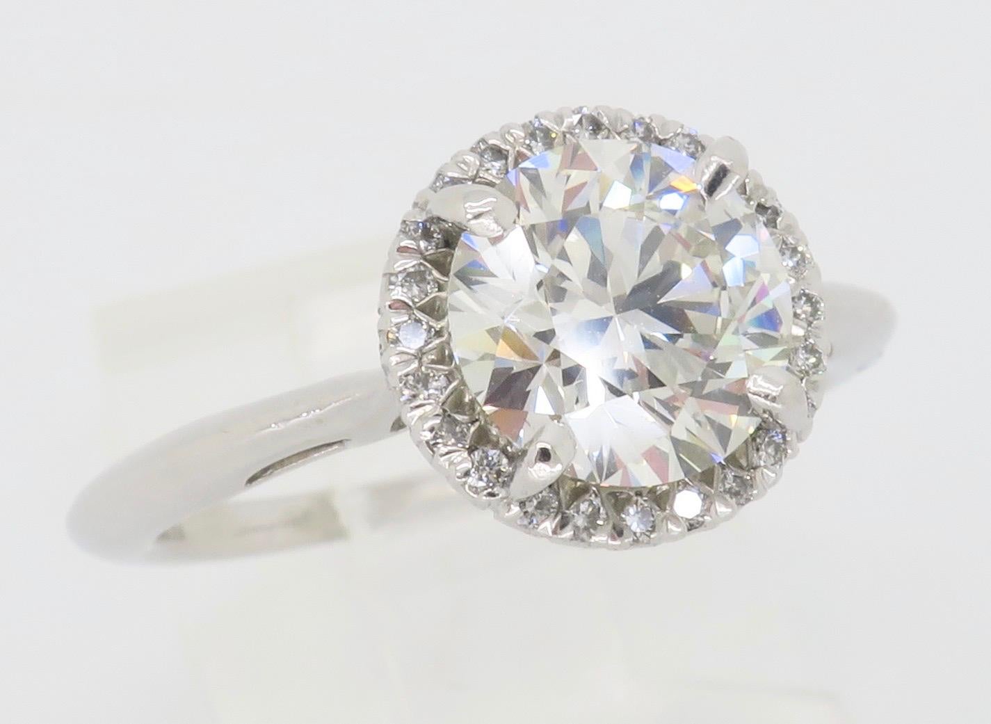GIA Certified 1.52 Carat VVS1 Diamond Halo Engagement Ring 2