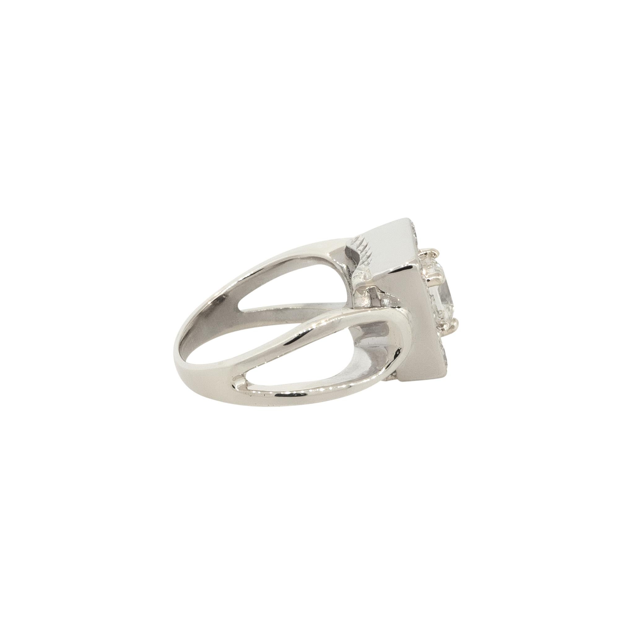Women's GIA Certified 1.61 Carat Asscher Cut Diamond Engagement Ring Platinum in Stock For Sale