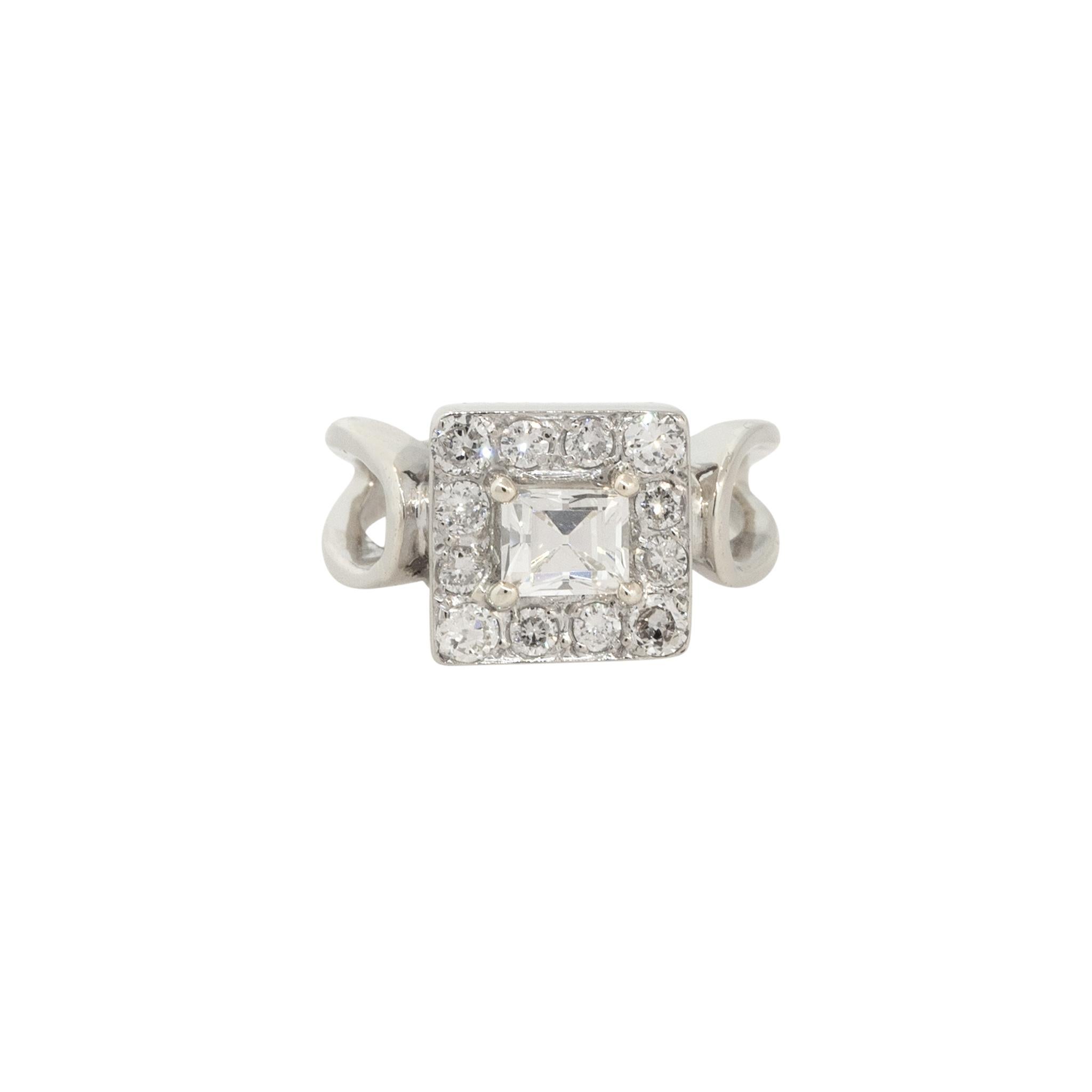 Bague de fiançailles en platine avec diamant taille Asscher de 1,61 carat certifié par le GIA, en stock Pour femmes en vente