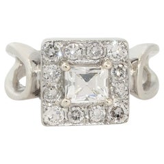GIA Certified 1.61 Carat Asscher Cut Diamond Engagement Ring Platinum in Stock