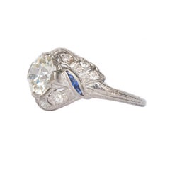 GIA Certified 1.61 Carat Diamond Platinum Engagement Ring